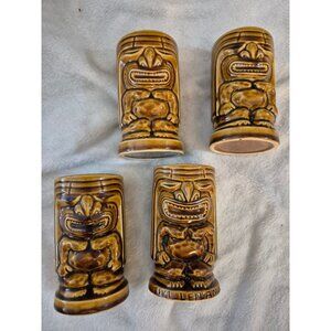 Vintage "Tiki Leilani" Ceramic Mugs, 4 count